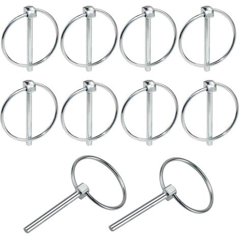 Goupille Clip 10 PCS Goupilles clips agricoles 4,5mm Remorque Broches Assortiment Kit pour Voiture Fermeture Remorque Tracteur Tondeuse Ferme (1/5)