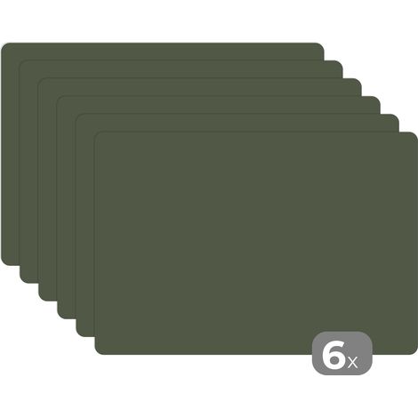 SETS DE TABLE Vert - Couleur unie - Vert olive Lot de 6 Dessous de Plat 45x30 (1/5)