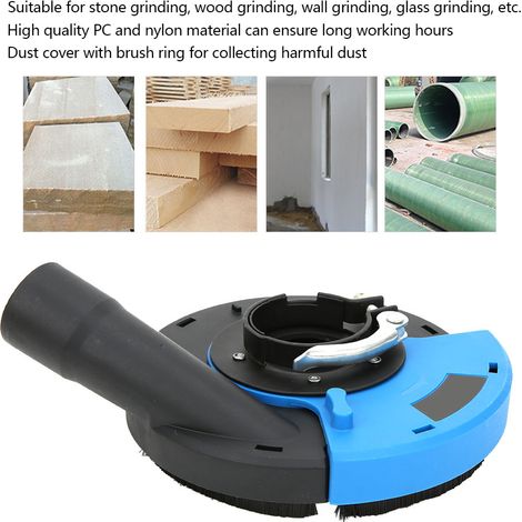 Carter de protection anti-poussière meulage 5 pouces bleu noir plastique PC métal pour meuleuse d'angle (1/5)