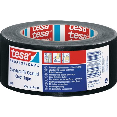 tesa 04688-00042-00 Reparaturband tesa® Professional Schwarz (L x B) 25 m x 50 mm 1 St.