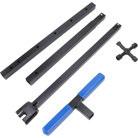 Clé De Compteur D'eau, Poignée En T Pliable, Outil D'arrêt De Clé De Compteur D'eau En Acier Clé Vanne Compteur Eau Longue Poignée Pour Vanne D'arrêt D'eau Principale De Bordure (Azul) (1/5)