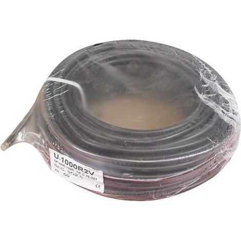 ELECTRALINE - Câble rigide U1000 R2V - 3x2.5 mm² - couronne 50 m - noir