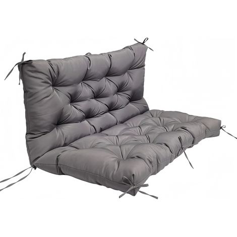 Coussin balançoire extérieur imperméable remplaçable, 100x100cm, assise dossier rembourré PP coton haute résilience pour mobilier jardin taille (1/3)