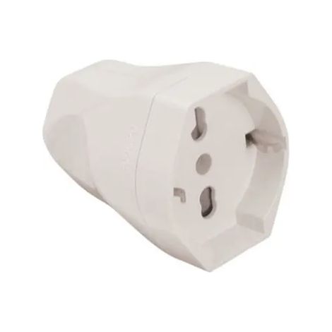 PRESA SCHUKO VOLANTE 16A COLORE BIANCO ADATTATORE PER CAVO PROLUNGHE ELETTRICHE
