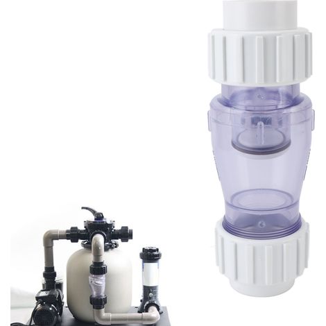 Válvula de retención profesional y transparente de 1,5 pulgadas para bombas de piscinas: material de PVC resistente y fácil instalación. (1/5)