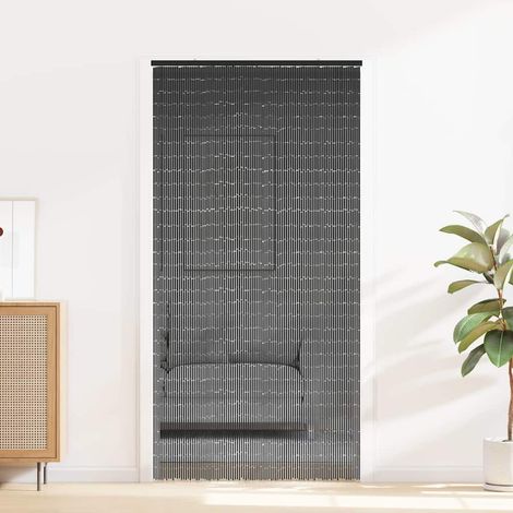 vidaXL Tenda Antimosche per Porte Grigio Scuro 90x220 cm Bambù
