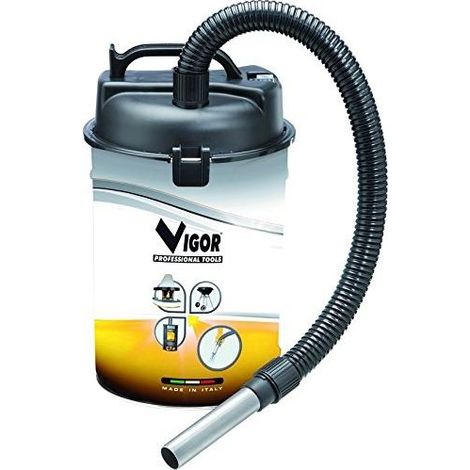 Vigor 99332-25 Aspir-El Bidone Aspiracenere 25 L 1200 W Filtro HEPA Scuotifiltro Ceneri Fredde