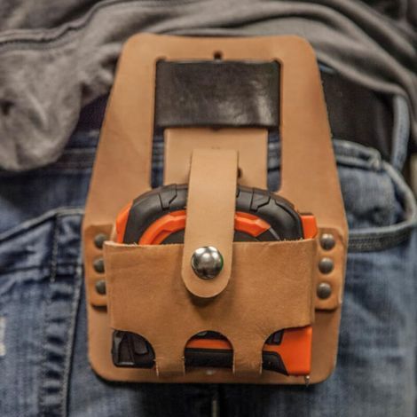 Sacoche de ceinture professionnelle pour mètre ruban et outils, organiseur multifonctionnel léger et durable avec poche élastique et compartiment spacieux (1/4)