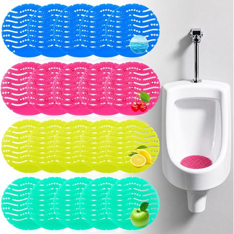 20 x Scented Urinal Rack, Scented Toilet Urinal Insert, Splash Protection, Urinal Freshener, 4 Colours (Cherry, Lemon, Green Apple, Sea Breeze) (1/5)