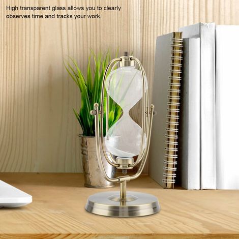 Sablier rotatif en verre transparent, horloge, décoration intérieure, cadeau, ornement de bureau n° 3 (1/5)