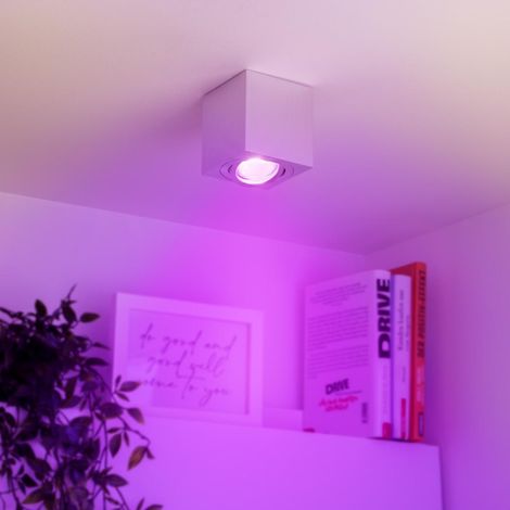 Eckiger Aufbaustrahler schwenkbar Deckenbeleuchtung - Farbe: Alu-gebürstet - LED Leuchtmittel: GU10 5W RGB+CCT 230V dimmbar 60° (1/5)