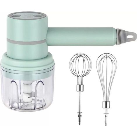 Fouet Électrique Sans Fil - 3 Vitesses - Batterie Rechargeable USB - Pour Mélanger Œufs Crème Fouettée Hacher Ail - 3 Accessoires Inclus (1/5)
