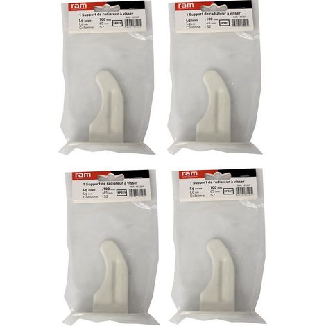 Lot de 4 supports à visser pour radiateur en fonte type traditionnel - longueur axe 65 mm - longueur totale 100 mm - Ram (1/5)