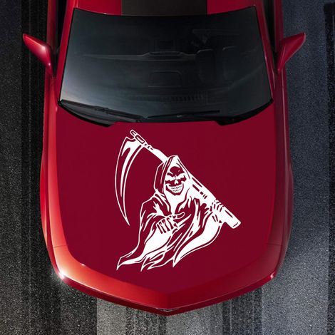 Autocollant de voiture représentant la faux de la Faucheuse, autocollant adhésif universel décoratif pour voiture (1/4)