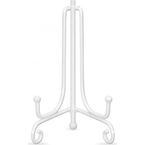 Lot de 2 Blanche Métal chevalets Porte Assiette Présentoirs Décoratifs en pour Photo, Cadres pour Image, Livres de Cuisine, 4 Pouces (1/3)