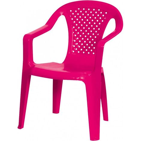 Chaise de jardin enfant - Rose Fuchsia - Plastique - L 37 x P 35 x H 52 cm - Livraison gratuite (1/2)