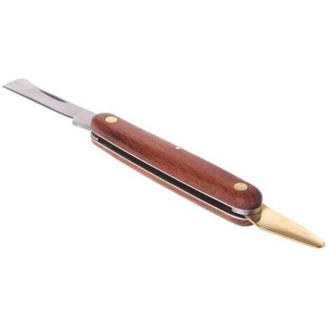 Ciseaux à greffer , ciseaux à greffer pliants en acier inoxydable, outil de taille des semis, manche en palissandre, couteau à greffer à double ouverture, ciseaux de coupe (1/4)