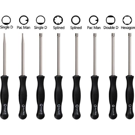 Outil de réglage de carburateur Pac Man/Single D/double D/Hexagone Hex Socket/21-teeth/cannelée 7-teeth Tournevis à douille cannelée pour commune 2 Cycle Moteur de petite taille (lot de 8) (1/5)