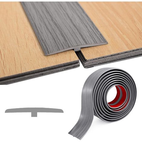 Barre de Seuil Adhesive, 3Mx5CM PVC Seuil de Porte en T Profilé Transition Sol, Flexible Bande de Transition Autocollant pour Seuils de Porte et Sols de Raccordement (1/5)