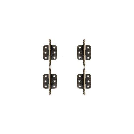 4 bisagras antiguas de latón, bisagras planas vintage, 70 x 35 mm, bisagras vintage para puertas de armario, bisagras plegables de bronce - Crezuo (1/4)