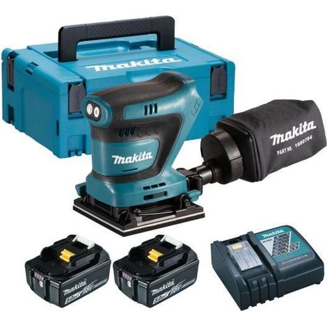 Makita DBO480RTJ 18V LXT 1/4 Sheet Finishing Sander With 2x 5Ah Batteries