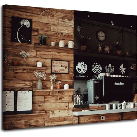Leinwandbild „Holz-Retro-Küche“, 100 x 80 cm