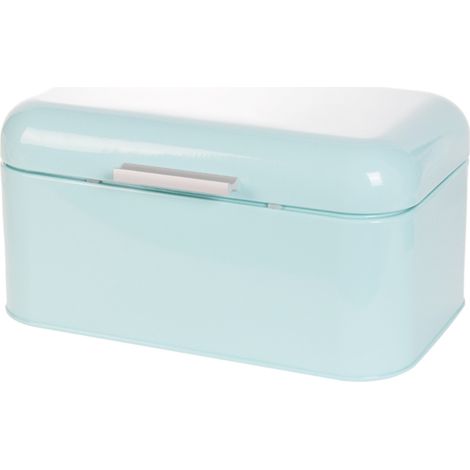 Boite A Pain - Boite De Rangement Cuisine En Metal - Capacite Elevée - Couverture Etanche Anti-Poussiere - Base Anti-Dérapante - Bleu - 1 Pièce