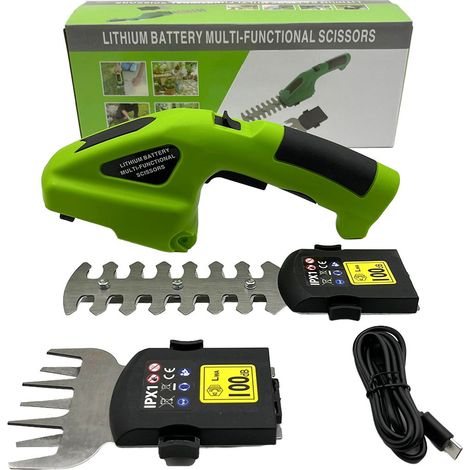 Taille-haie électrique portatif 2 en 1, taille-haie électrique, sécateur et tondeuse à gazon sans fil à double usage, chargement USB (1/5)