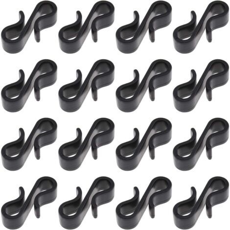 100pcs Crochet de Gouttière Clip de Lumière Crochets à Pince en Forme S Plastique pour Décoration Noël Lumières Suspendues (1/5)