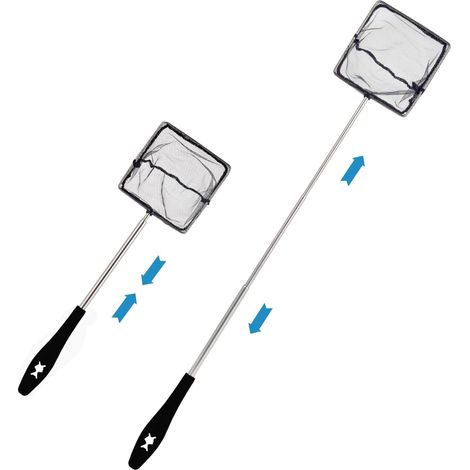 1 Épuisette Manche Télescopique Acier Inoxydable Nylon Réglable 31-61cm Aquarium Poissons Crevettes