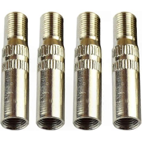 Jeu de 4 embouts prolongateurs de tige de valve 39mm en métal jaune pour voiture, camion et caravane fourgon (1/4)