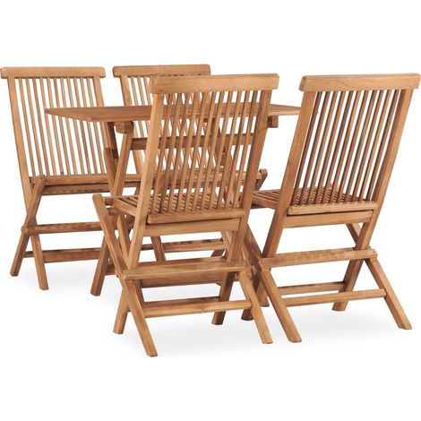5-tlg. Garten-Essgruppe Klappbar Massivholz Teak