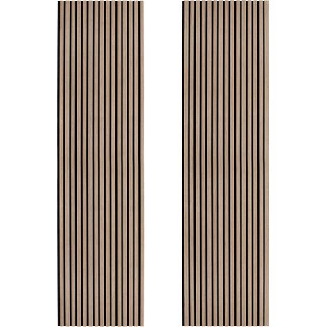 Acoustic Slat Wall Panels x 2 - Light Walnut