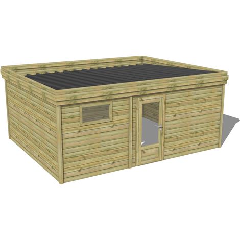 ABRI DE JARDIN bois traité 27mm, 6x4,3m, 26m2