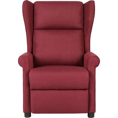 Maison Exclusive - Poltrona Massaggiante Elettrica Rosso Vino in Tessuto (1/5)