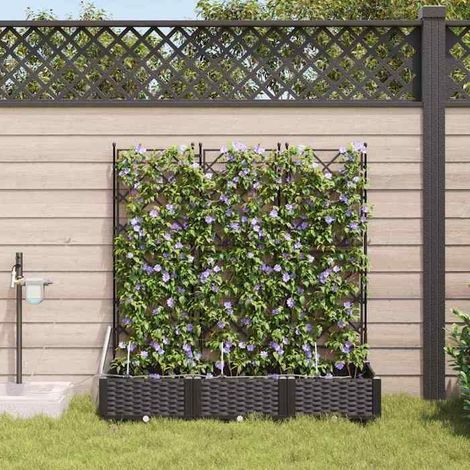 42002852 Cache-pot de jardin 3 pcs Noir Acier (1/5)