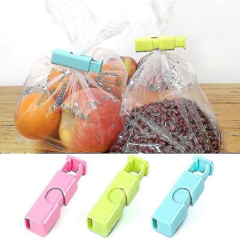 3 pinces à ressort multifonctions en plastique pour sacs à pain et aliments, résistantes à l'humidité et à l'humidité. (1/5)