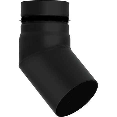 MBM – Conduit de fumée coude 45° DN 80 – Tube en acier noir émaillé 600°C – Joint silicone inclus – Résistance à la corrosion et au feu