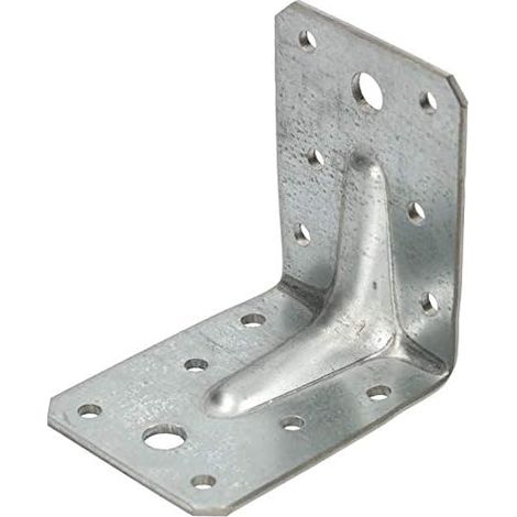 KOTARBAU Conector de esquina 75 x 75 x 55 mm conector agujero con nervadura conector madera soporte en ángulo de esquina alta calidad plateado galvanizado (1/5)