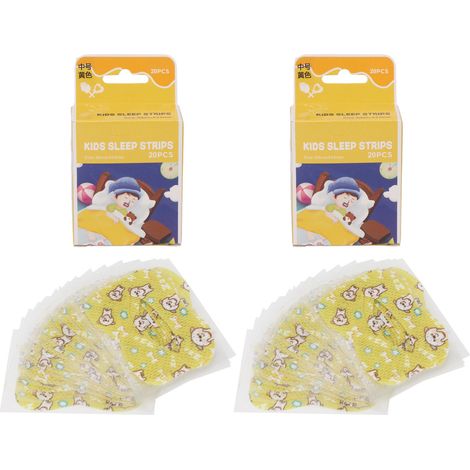 40 pièces de ruban buccal anti-ronflement pour enfants - Patchs respiratoires en coton doux pour un sommeil paisible (1/5)