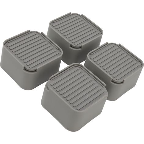 Lot de 4 rehausseurs de meubles, 5 cm, en caoutchouc gris, carrés, pour lit, canapé, machine à laver, pieds de lit et de machine à laver, pour la maison