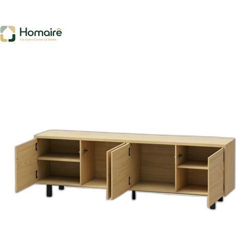 Armoire de rangement en métal et panneau de particules naturel 180 x 35 x 55.5 cm HOMAIRE (1/5)