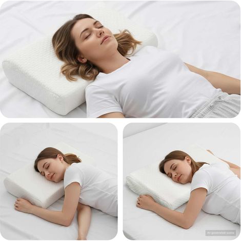 vidaXL Sleeping Pillow Plain White 80 x 40 x 12.5 cm Memory Foam