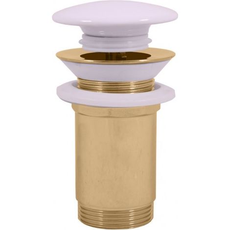 Bonde Pop-up pour lavabo et évier en laiton blanc doré 6,5 cm (1/2)