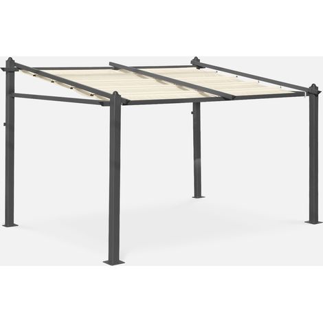 Pergola 3x4m in alluminio con copertura scorrevole (1/4)