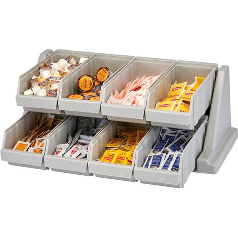 Support avec 8 casiers - 64.8 x 48.8 x 24.1 cm - Gris Moucheté - Cambro