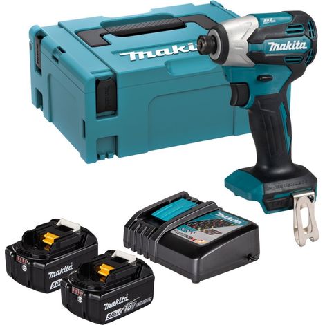 Makita DTD158RTJ Atornillador de Impacto LXT Brushless 18V 170 Nm 1/4" Kit con 2 Baterías BL1850B 5,0 Ah y Cargador (1/2)