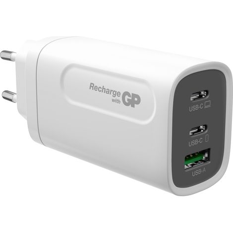 GP USB Ladegerät 65 W 1x USB-A, 2x USB-C® USB PD, Quick Charge 4.0 Weiß Innenbereich mit Europa-Ada (1/5)