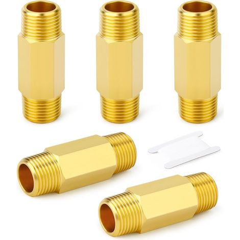 5pièces en laiton Long mamelon, 3/8 BSP mamelon, longueur 50mm de raccord de tuyau en laiton