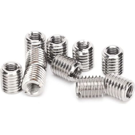 Écrous d’insertion réparateurs M6/M10 – Lot de 10 pièces en acier inoxydable 303, filetage femelle M6x1,0 et M10x1, longueur 12 mm